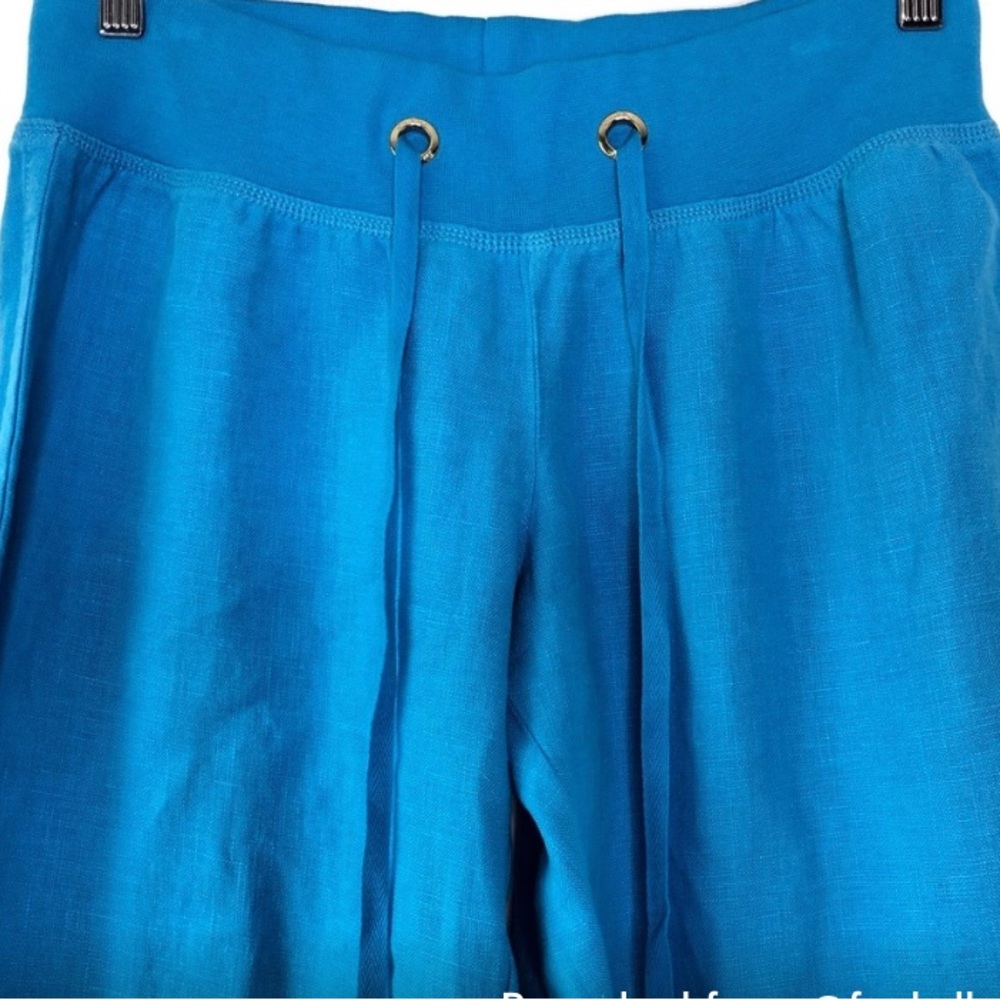 Lilly Pulitzer turquoise linen beach pant